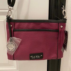 Nicole Miller Wine & Black Small Shoulder Bag